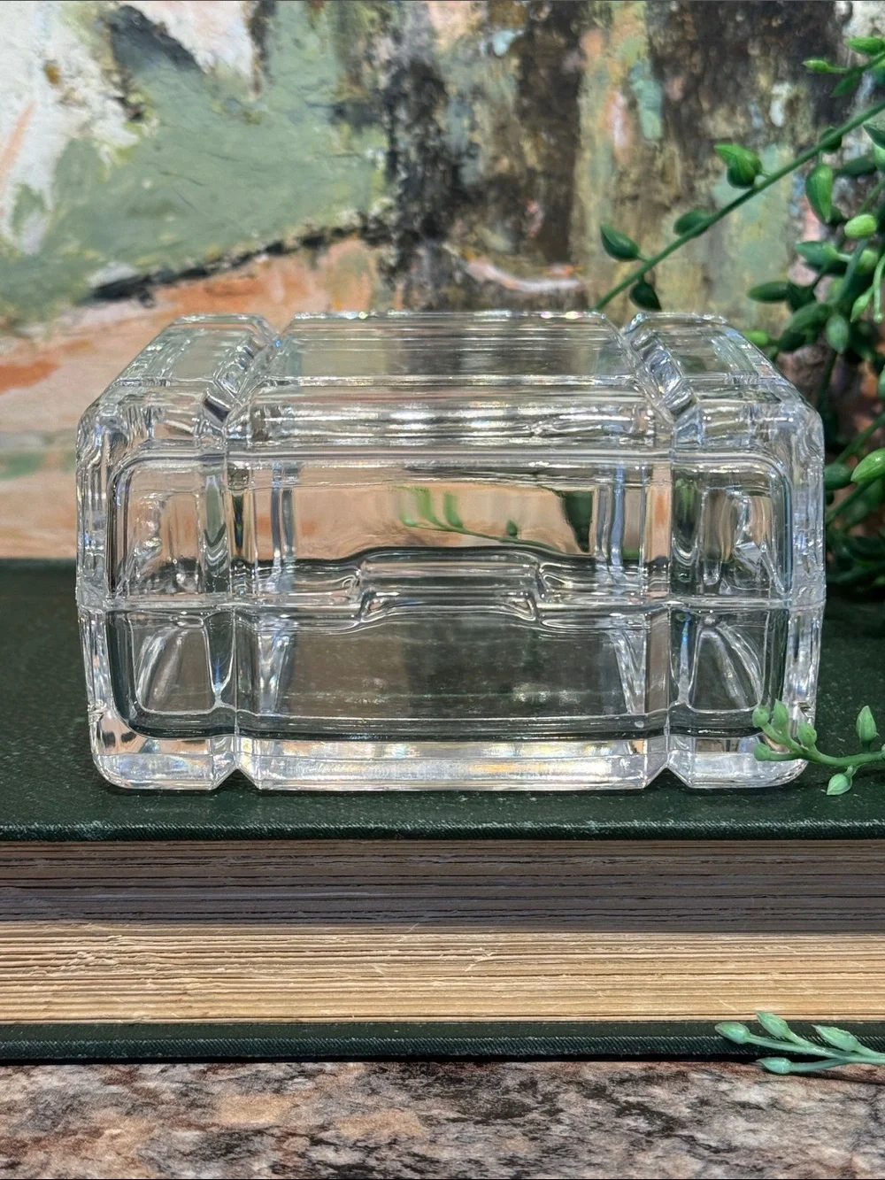 Clear Glass Decorative Storage Box - Glass Trinket Organizer